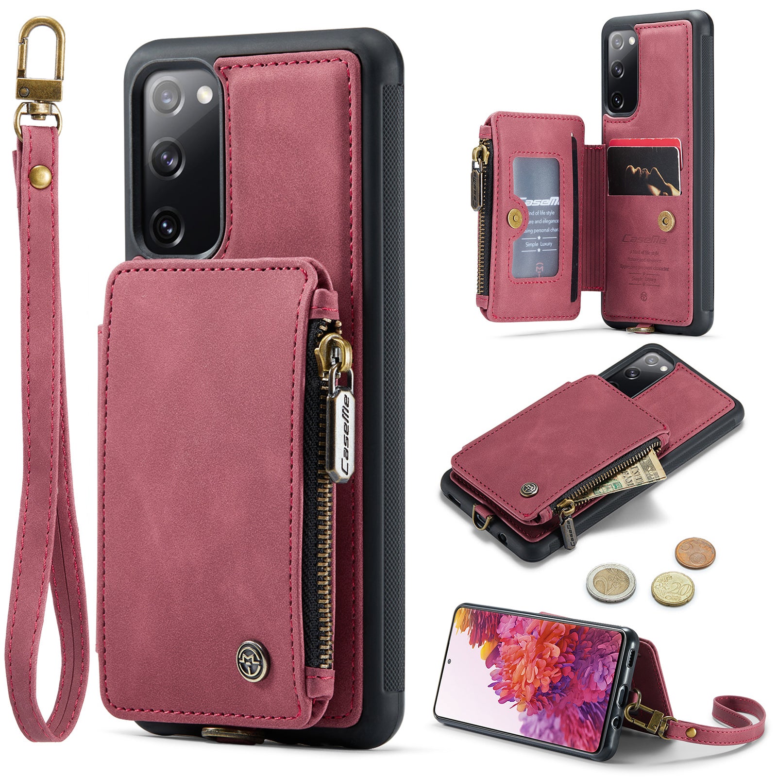 CASEME C20 Series for Samsung Galaxy S20 FE S20 FE 5G S20 FE 2022 S20 Lite RFID Blocking Zipper Pocket Phone Case PU Leather Coated TPU Cover Wallet Kickstand CASEME C20 Series for Samsung Galaxy S20 FE S20 FE 5G S20 FE 2022 S20 Lite RFID Blocking Zipper Pocket Phone Case PU Leather Coated TPU Cover Wallet Kickstand